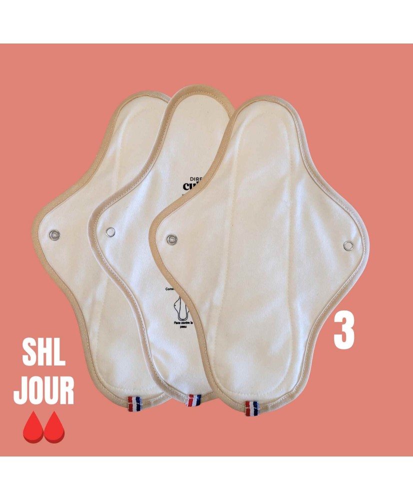 Coffret trio serviettes hygiéniques Adolescentes - Bio et Françaises