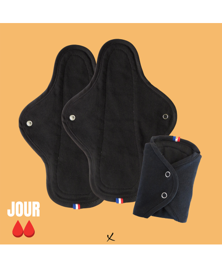 Coffret trio serviettes hygiéniques de JOUR - Bio et Françaises