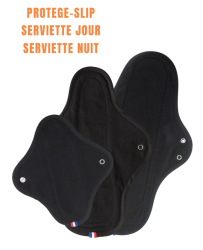 Coffret serviettes hygiéniques lavables, bio et françaises