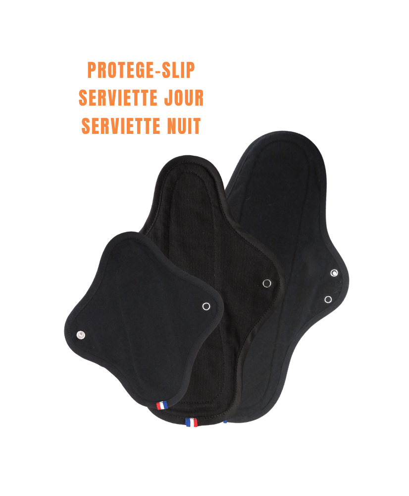 Coffret serviettes hygiéniques lavables, bio et françaises