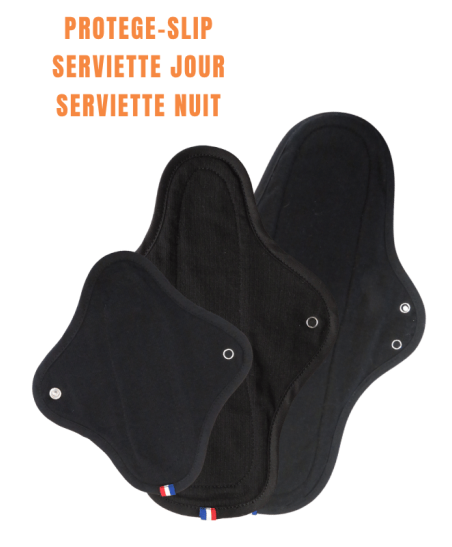 Coffret serviettes hygiéniques lavables, bio et françaises