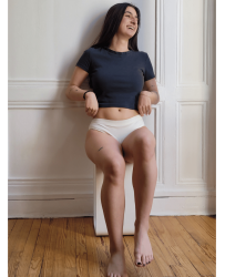 Culotte menstruelle écrue flux MOYEN en coton bio